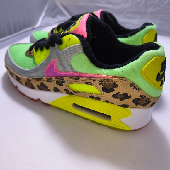 Nike Air Max 90 LX Illusion Green Leopard Print Womens CW3499-300 Size 6 - Picture 10 of 14